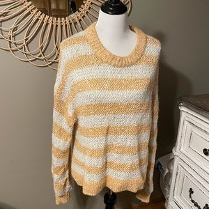 Madewell yellow and white striped sweater